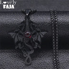 Viking Dragon Stainless Steel Pendant Necklace