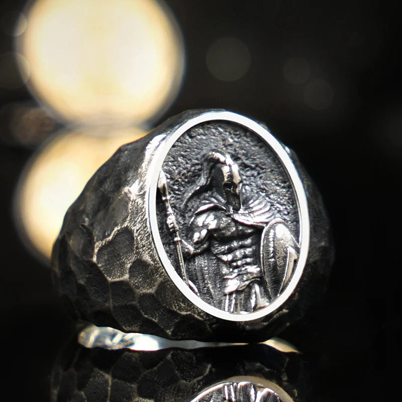 Spartacus Warriors sterling Silver Ring Male Spartan Warrior Fashion Jewelry