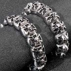Skull Cross Shaped Man Bracelet Solid 316L Stainless Steel Masculine Jewelry Biker Gothic Punk Rock