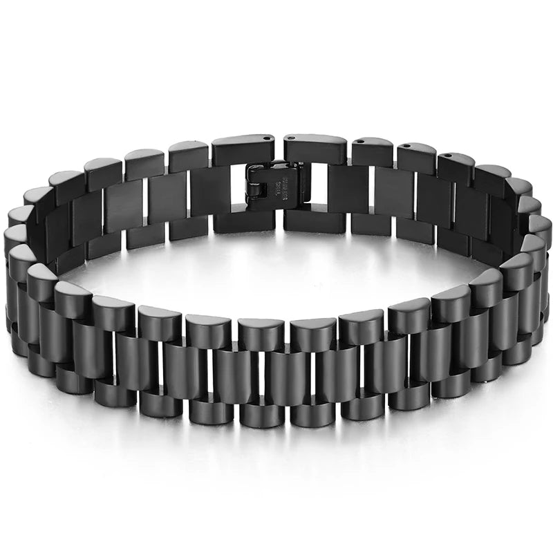 316L Stainless Steel Bracelet For Man Women 15MM Wide Link Watch Chain Men's Bracelets Necklaces Mannen Armband Hand