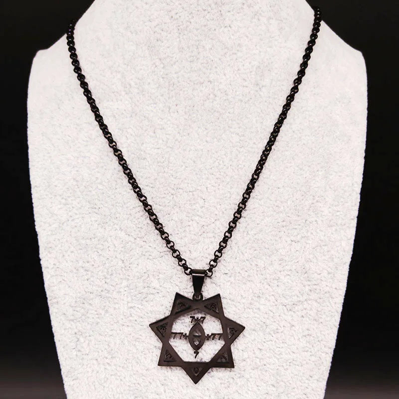 Statement Black Chain Necklace — Stainless Steel
