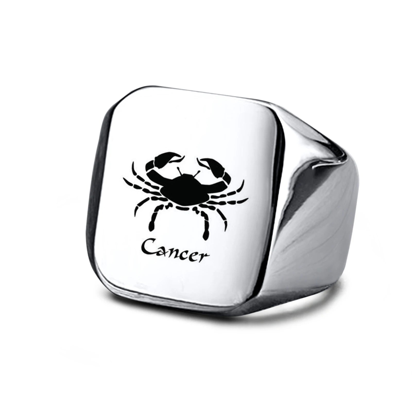 Vnox 18mm Signet Ring For Men Women, The Zodiac 12 Horoscope Constellation Sign Finger Band, Stainless Steel Aries Punk