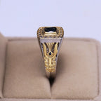 Luxury 925 Ring for Men Natural 2 Carat Sapphire with Diamond Jewelry Anillos De Bizuteria Anillos Gemstone Rings Box