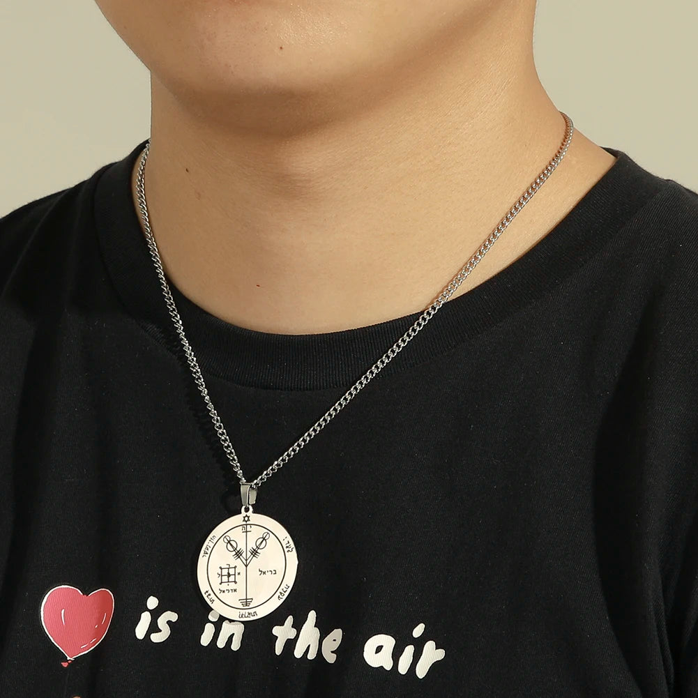 Solomon Seal Pendant Necklace — Stainless Steel