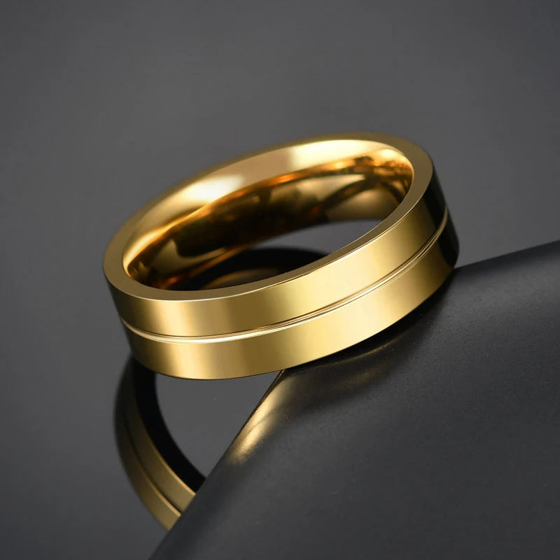 Letdiffery Hot Sale Groove Rings Black Blue Punk Stainless Steel Midi Rings For Men Charm Women Jewelry Dropshipping Wholesale