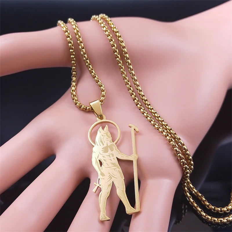 Anubis Gold Pendant Exquisite Vintage Egyptian