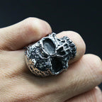 Gothic 316L Stainless Steel Skull Ring Jewelry Punk Retro Skull Biker Ring For Men Dropshipping Store