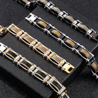15MM Twist Chain Bracelet Man 18K Gold Color Men's Bracelets On Hand Heavy Stainless Steel Mannen Armband Jewellery
