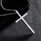 Minimalist Cross Pendant Necklace — Silver