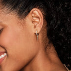 Iced Out Spike Dangle Earrings Stainless Steel