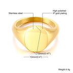 Lotus Signet Pinky Ring — Stainless Steel