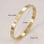 Iced Crystal Cuff Bangle Bracelet — Steel