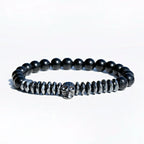 Luxury Men Stone Beads Skull Erkek Bileklik Bracelet Set Black CZ Crown Copper Bracelets For Women Pulseras Mujer