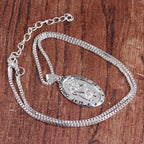 Trendy St. Christopher Pattern Oval Pendant Necklace Women's Necklace Fashion Clavicle Chain Pendant Accessories Party