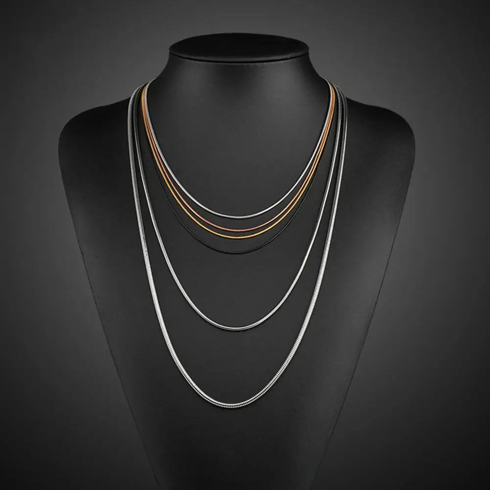 1 Piece Stainless Steel Width 0.9/1.2/1.5mm Snake Chain Necklace for Pendant Necklace Bracelet