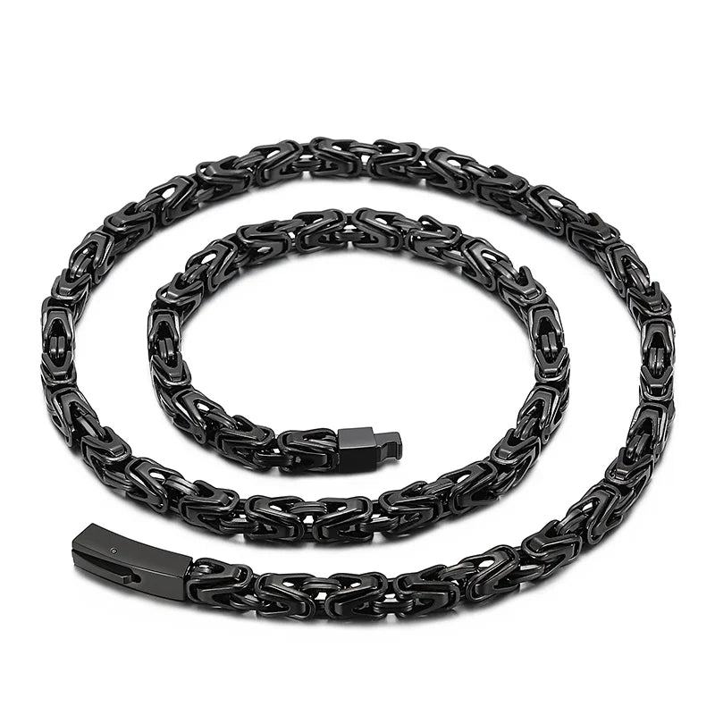50-65CM 25.5" 6MM Chain Necklace Choker for Men Luxury Gold Color Stainless Steel Men's Necklaces Best Friends Birthday