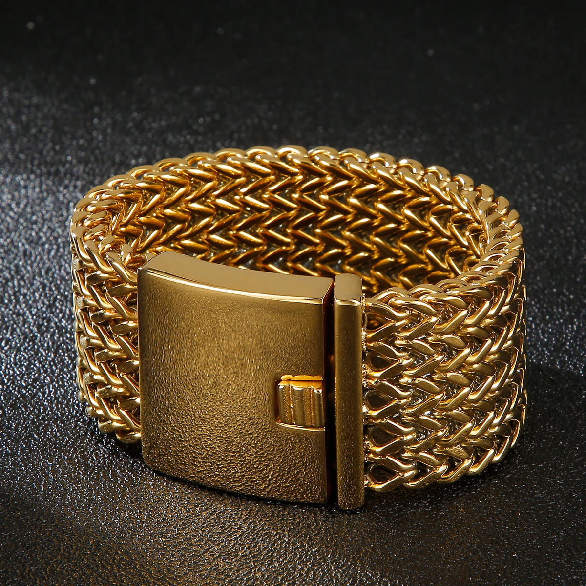 12/18/30mm Wide Mesh Chain Stainless Steel Bracelet for Men Shiny Rock Cool Boy Wristband Heavy Metal Jewelry Gift