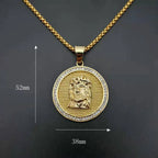 Gold Jesus Piece Pendant Necklace for Men — Stainless Steel