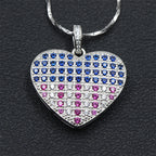 American Flag Heart Pendant — 925 Silver