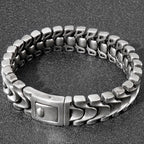Men's Stainless Steel 16MM Keel Chain Bracelet For Man 8.46 Inches Vintage Old Silver Color Metal Jewellery Items