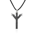 Viking Rune Algiz Double Wolf Pendant — Stainless Steel