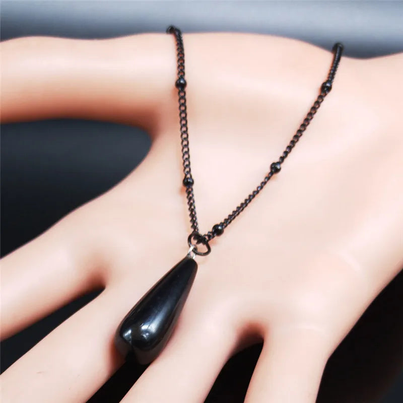Gothic Layered Black Chain Necklace — Stainless Steel
