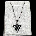 Steel Pendant Dark Enamel Transgender Symbol Triangle