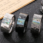 Vintage Stainless Steel Men's Finger-Rings Black Shell Ring For Men Boys Male Mens Jewellery 2022 Items