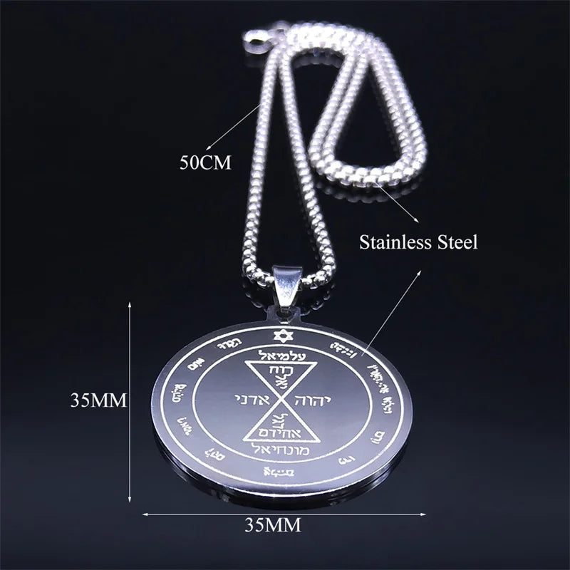 Star Pentacle Silver Pendant Necklace — Stainless Steel