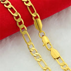 Hip Hop Mens Necklace 4/6/8mm Curb Cuban Chain Gold Color Filled Jewelry Necklaces Party Daily Wear 50-75cm