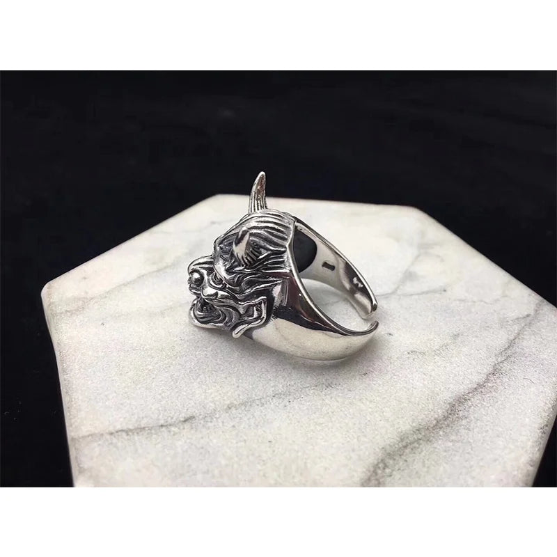 Japanese Hannya Mask Halloween Ring — Stainless Steel