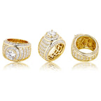 Hip Hop Micro Paved AAA Cubic Zirconia Bling Ice Out Geometric Round Rings for Women Men Hiphop Rapper Jewelry Drop Shipping