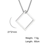 My Shape Punk Triangle Square Stacking Necklaces for Men Stainless Steel Geometric Pendant Necklace Fashion Male Hip Hop Jewelry