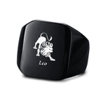 Vnox 18mm Signet Ring For Men Women, The Zodiac 12 Horoscope Constellation Sign Finger Band, Stainless Steel Aries Punk