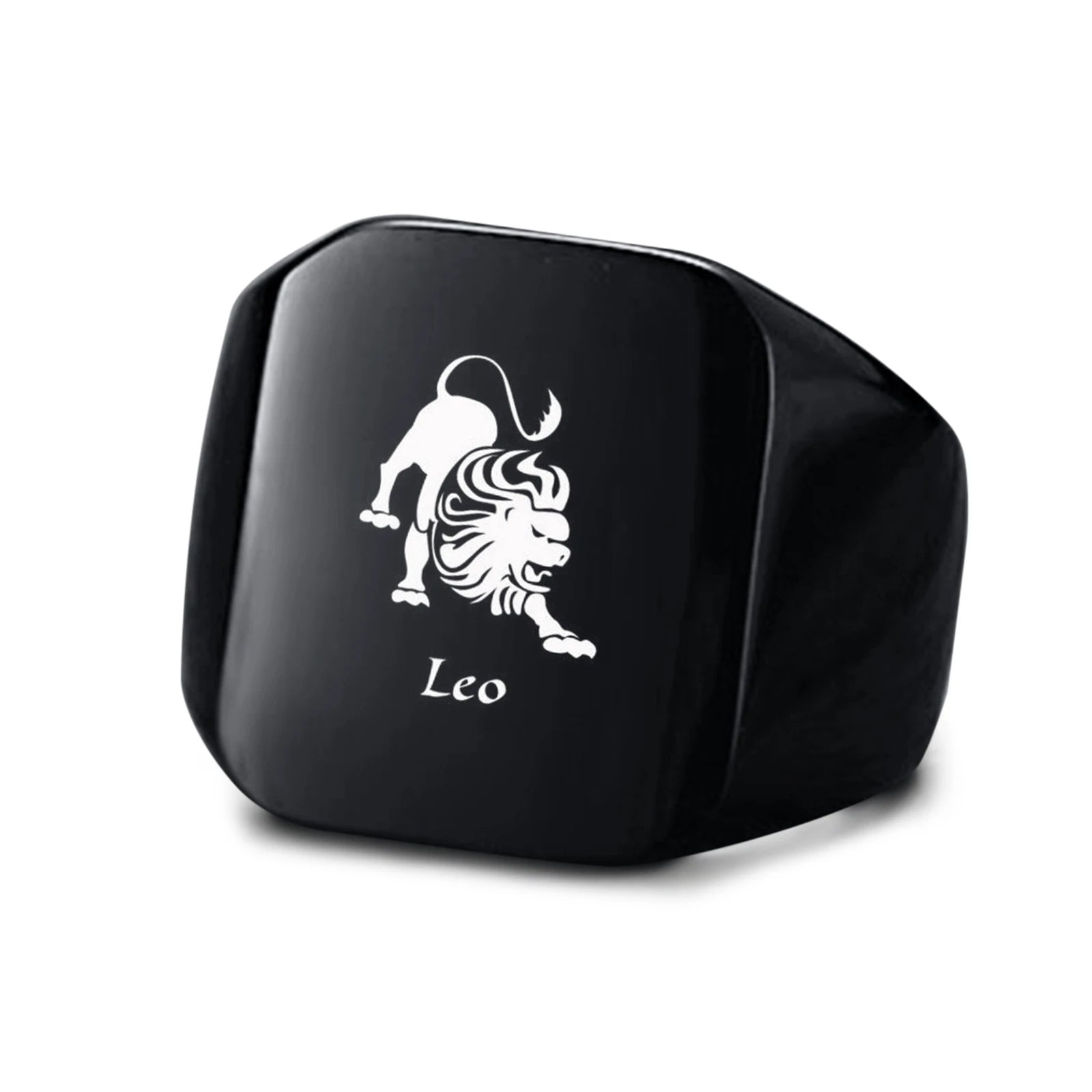 Vnox 18mm Signet Ring For Men Women, The Zodiac 12 Horoscope Constellation Sign Finger Band, Stainless Steel Aries Punk