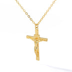 Christian Jesus Cross Necklace For Women Men Stainless Steel Chains Choker Religion Cross Pendants Jewelry Prayer Baptism Gifts