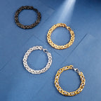 6/8/10mm Width Punk Byzantine Chain Bracelet for Men Gold Black Silver Color Stainless Steel Mens Heavy Bracelets Jewelry