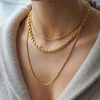Vnox 2-5mm Rope Chain Necklaces for Men Women, Twisted Sigapore Links Choker, Basic Casual Punk Rock Stainless Steel Male Collar