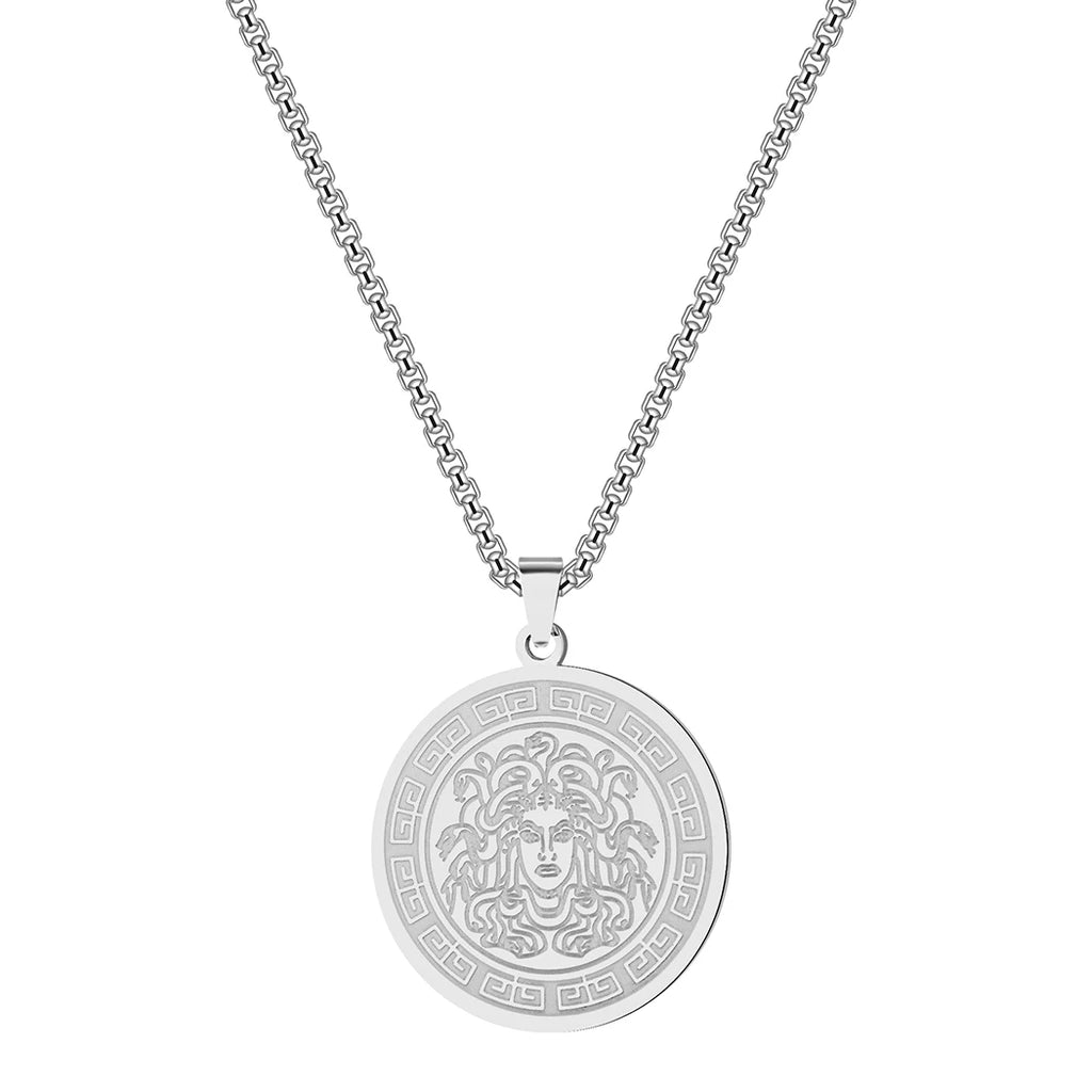 Chandler Medusa Necklace Greek Mythology Ancient Greek Symbol Medusa Pagan Dainty Charm Medusa Charm Stainless Steel