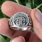 Vintage Gothic Lucifer Satan Signet Ring Fashion Punk Stainless Steel Seal Ring Men and Women Pagan Party Jewelry Gift Wholesale