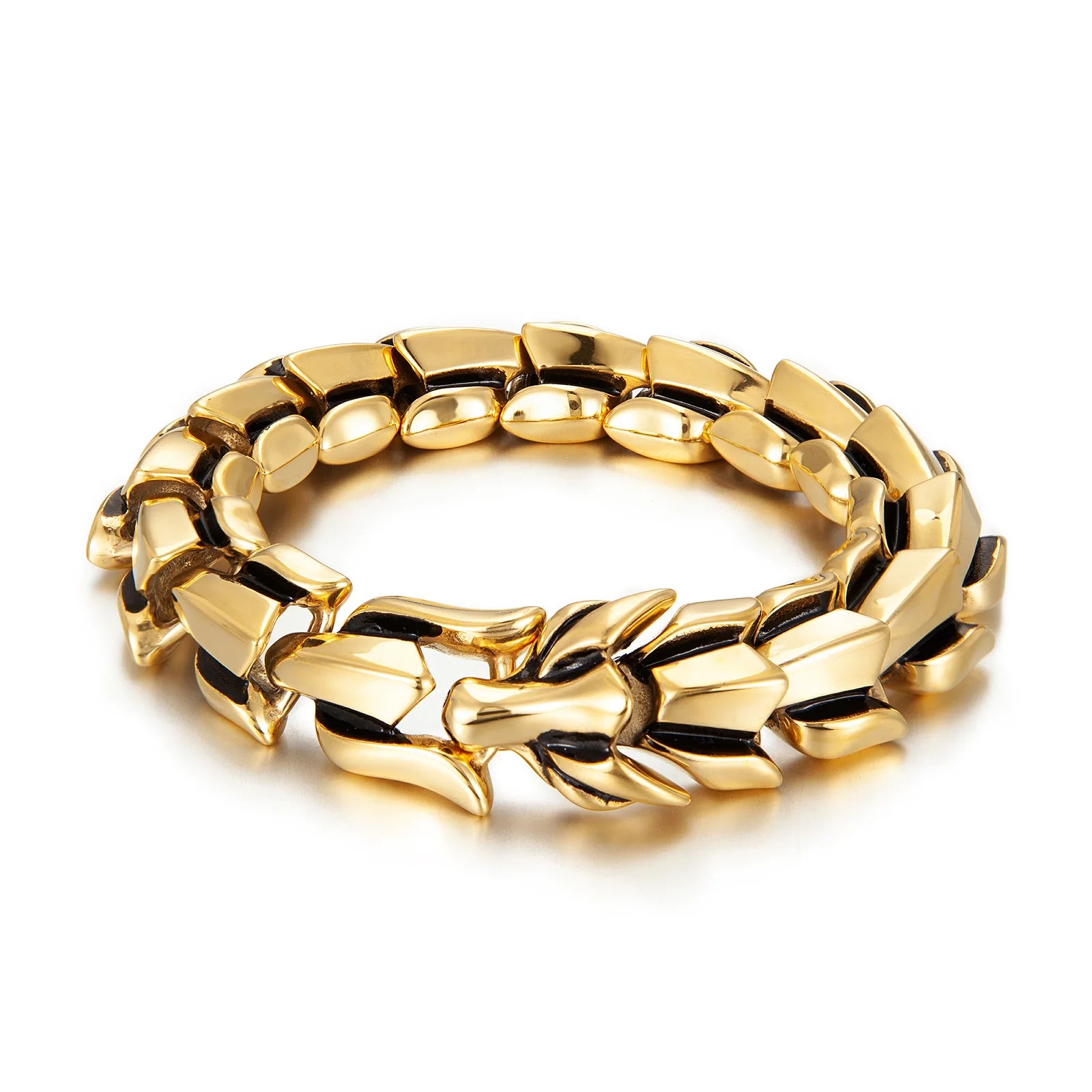 Punk Rock Viking Cuban Curb Bracelet Wrist Men Retro Hiphop Stainless Steel Charm Chain Male Dragon Bracelets Bangle