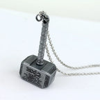 Superhero Thor Necklace Thor's Hammer Mjolnir Pendant Neck Chain Men's Trend Accessories