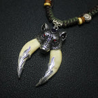 Wolf Tooth Pendant Choker Necklace — Zinc Alloy