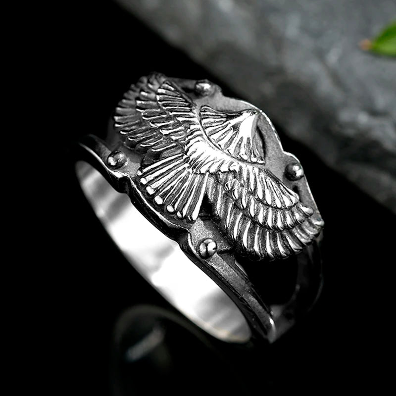Stainless Steel Men Animal Rings Flying Eagle Punk Rock Personality for Male Boyfriend Jewelry Creativity Gift Anel Wholesale