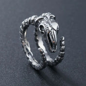 Skull Dragon Bones Goat Horn Ring — Adjustable, Zinc Alloy