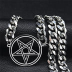 Pentagram Cuban Chain Necklace — Stainless