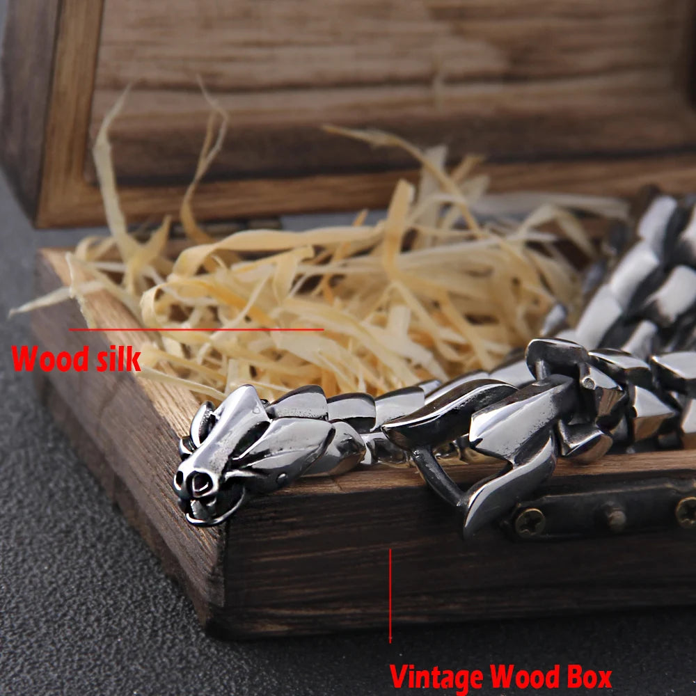 Viking Ouroboros vintage punk Necklace for men never fade stainless steel fashion Jewelry hippop street culture