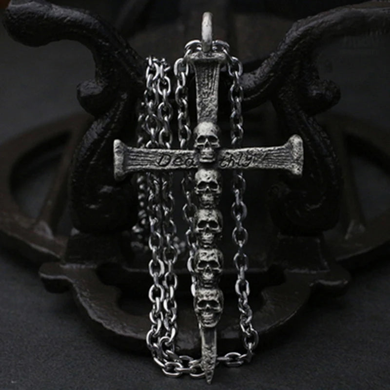 Skull Pendant Necklace — 316L Stainless Gothic
