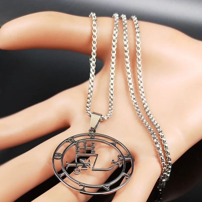 Demon Seal Pendant — Silver Stainless