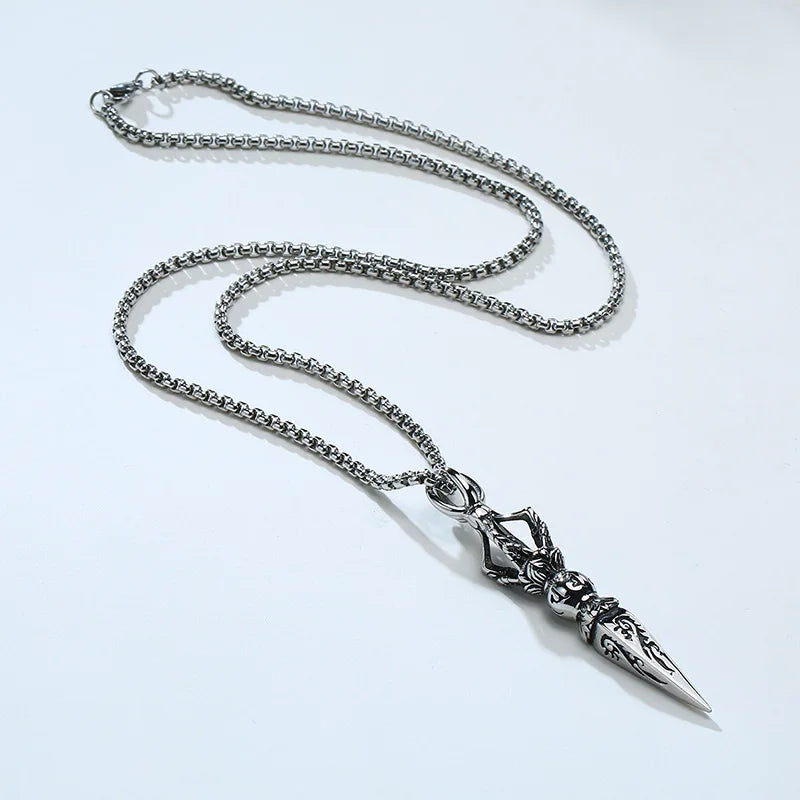 Tibetan Buddhist Vajra Pendant — Stainless